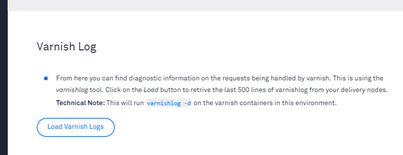 Section Console Traces page