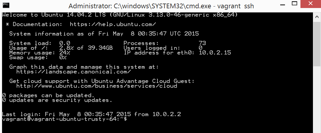 Vagrant SSH