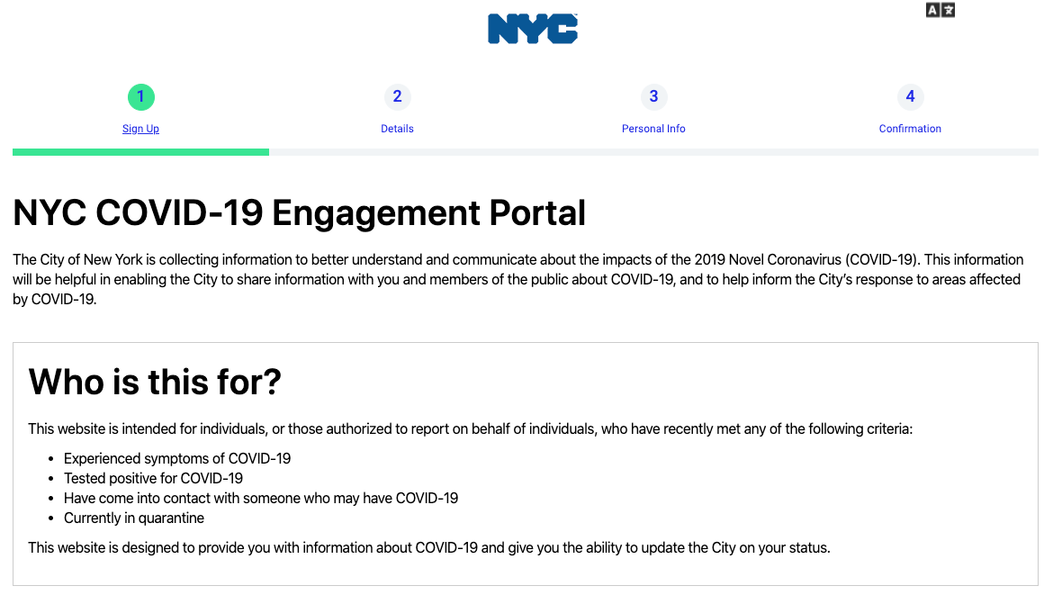 nyc coronavirus portal unqork
