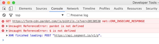 Mixed content warnings