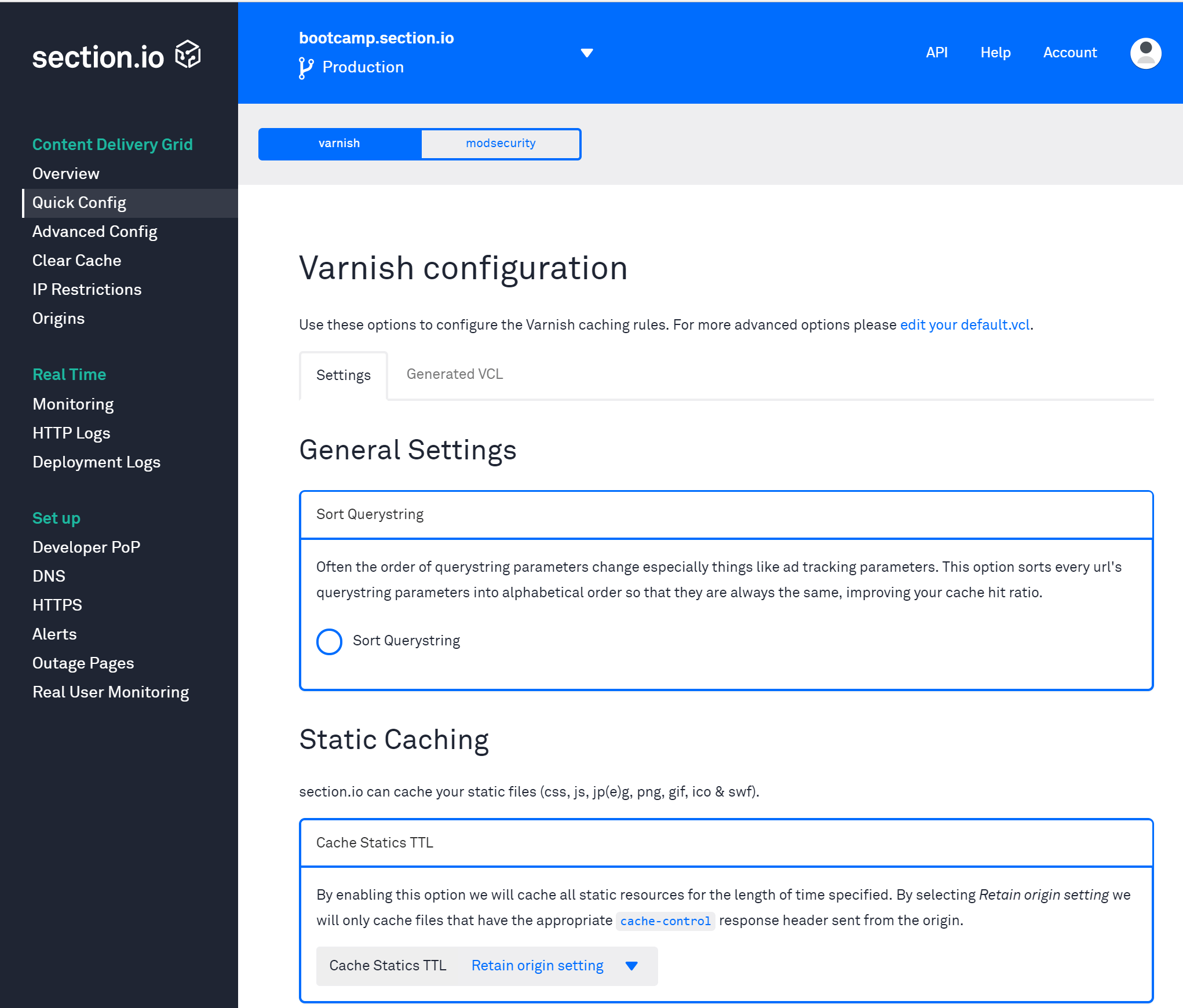 simple config Varnish Cache