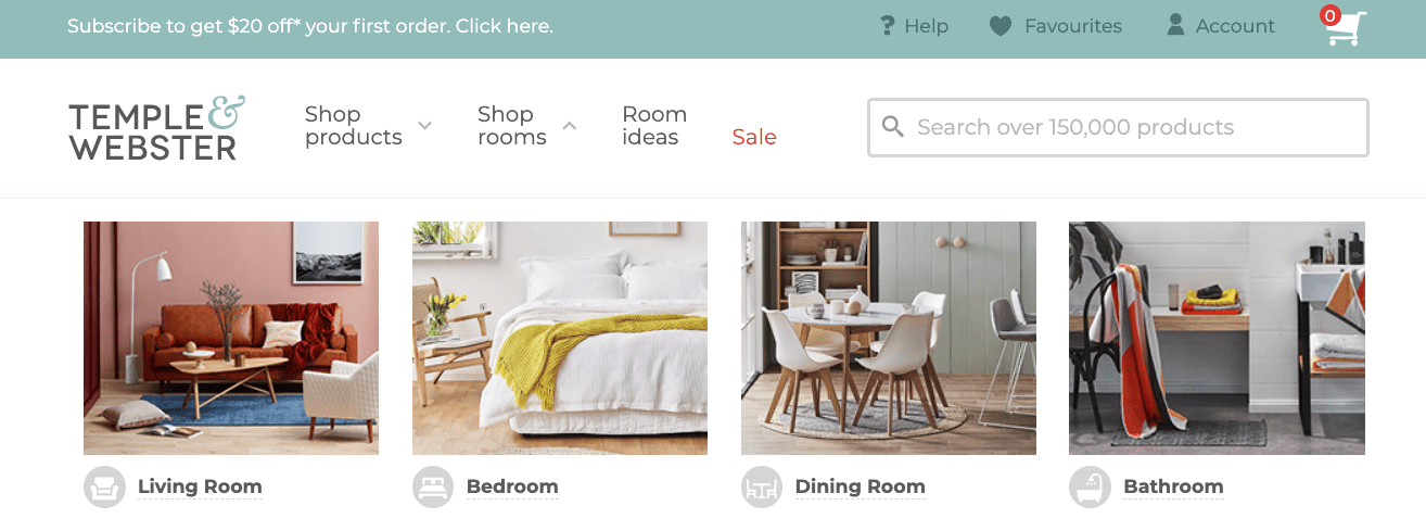 Temple and Webster website optimization